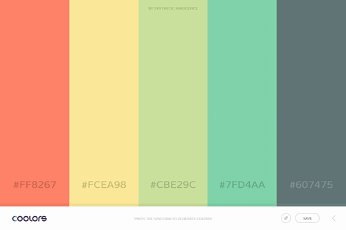 Coolors - The super fast color palettes generator!のサイトイメージ