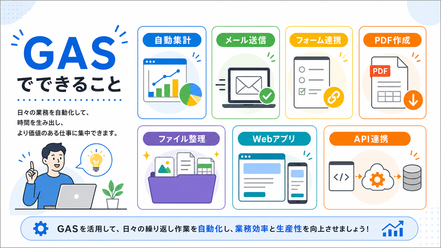 GASでできること一覧｜スプレッドシート・メール・PDF・Webアプリまで