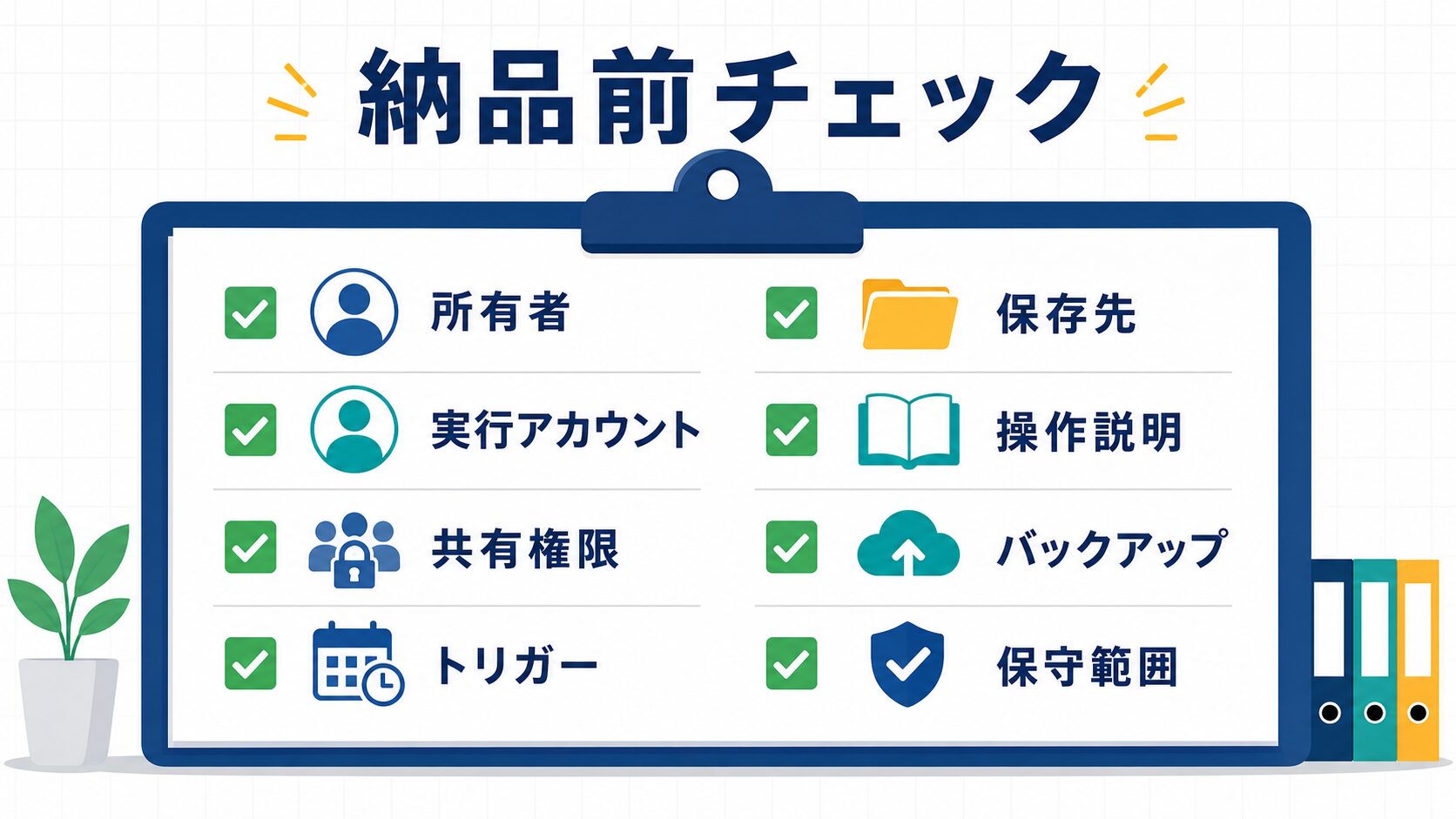 納品前チェックリスト