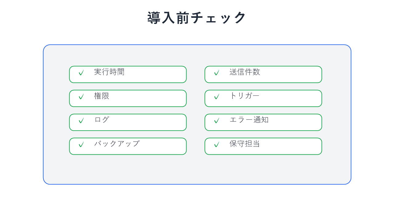 導入前チェックリスト